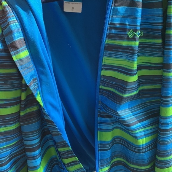 COLUMBIA Zip up Striped Windbreaker Hooded Jacket - Picture 6 of 6